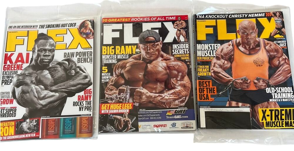 FLEX Magazine Lot of 3 Bodybuilding Muscle Fitness Vintage Weightlifting Mags